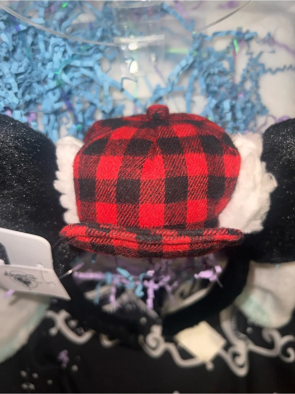 Authentic Disney Parks Buffalo Plaid Hat Mickey Minnie Ear Headband NWT